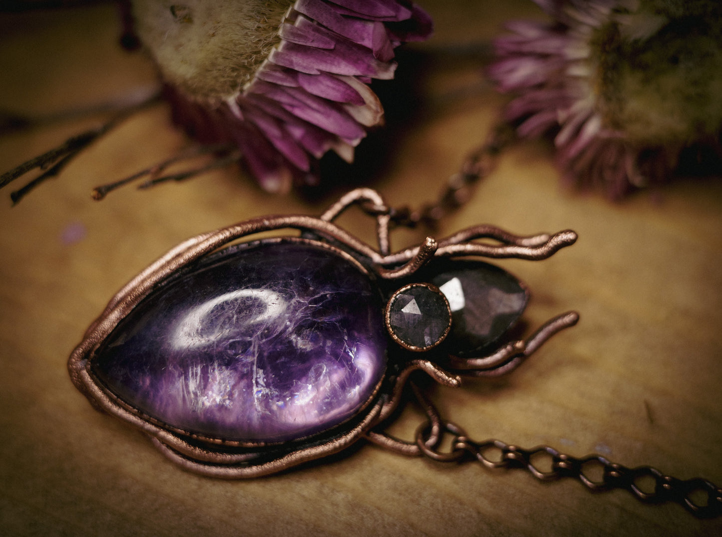 Lepidolite Copper Necklace