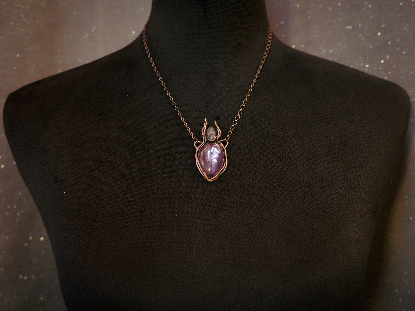 Lepidolite Copper Necklace