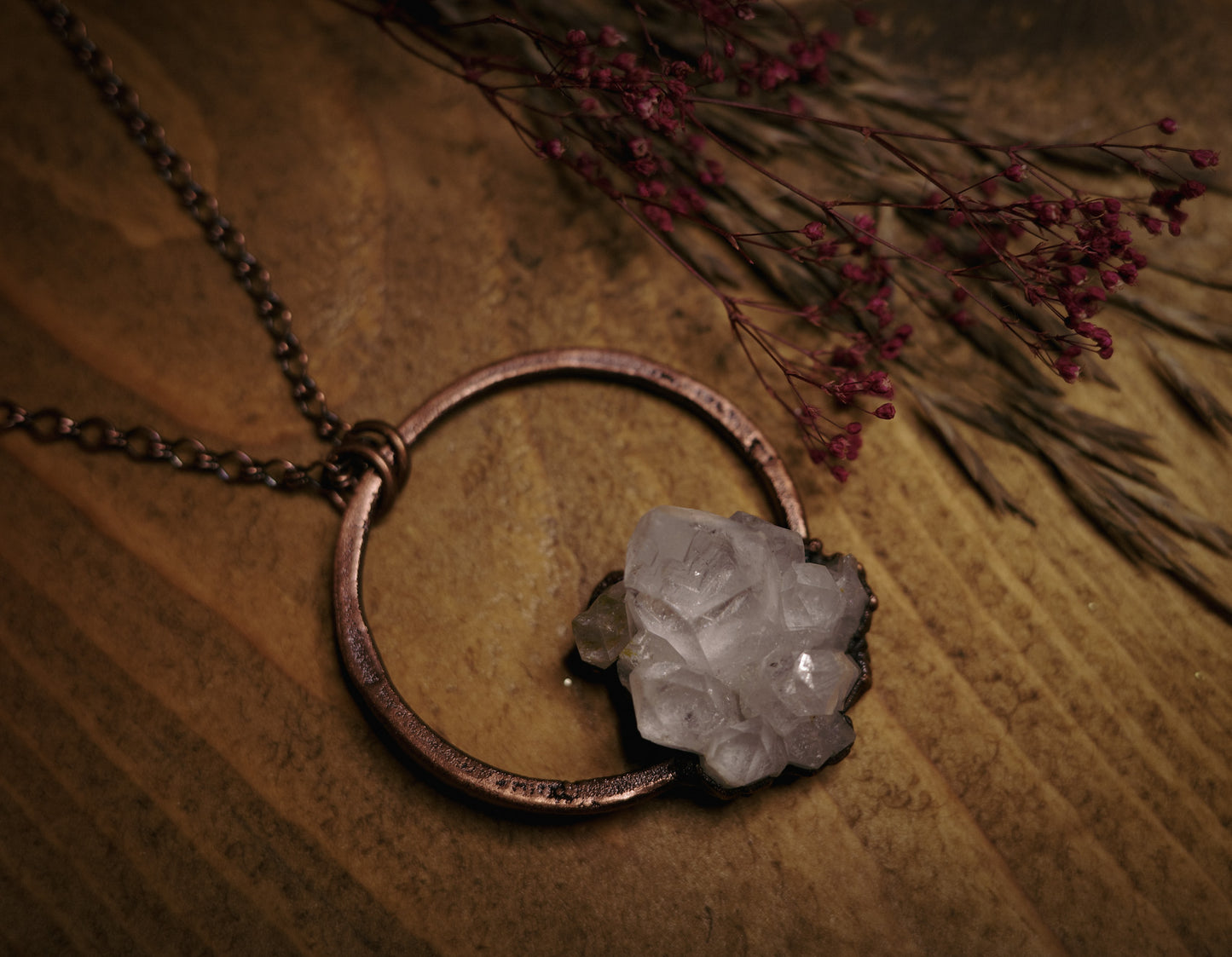 Quartz Cluster Copper Necklace